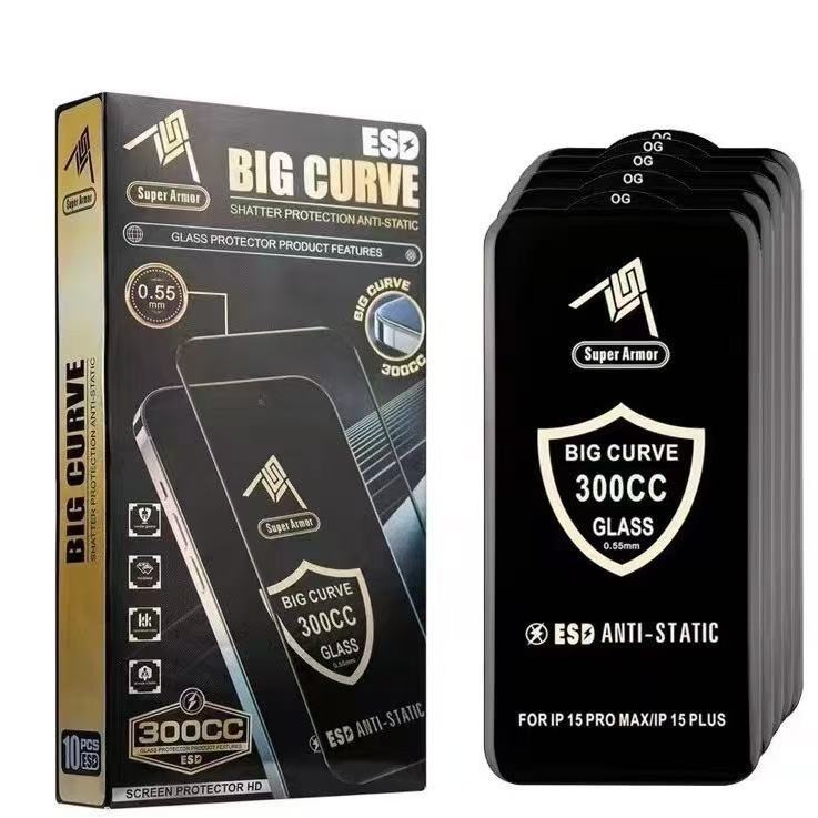 300CC large arc suitable for Apple 16promax tempered film dustproof anti-static ip16 full screen mobile phone film 11/xr