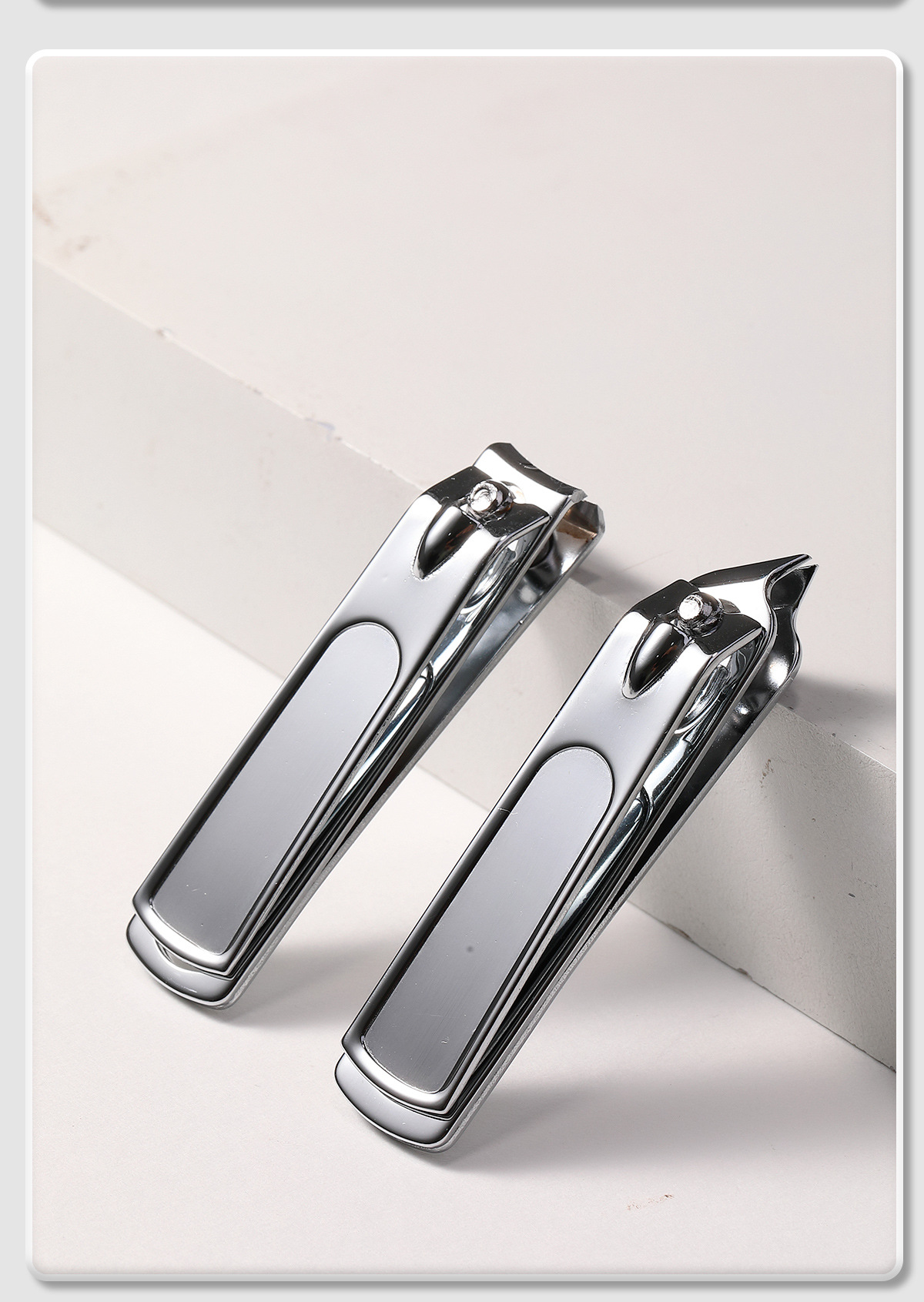 LMLTOP Stainless Steel Nail Clippers Set, Stainless Steel Flat and slanted nail clippers 2-piece set, Nail Art Tools JJF22 undefined