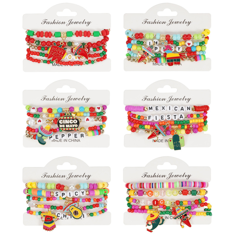 Mexican Chili Festival Bracelet Cinco De Mayo Mexican Carnival Party Bracelet Bohemian