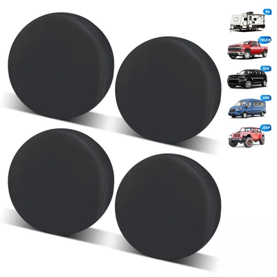 Spare wheel cover | Sales Car Tire Cover Polyester - black-upgraded-windproof-hook-l-size-4-pack-30-32inch80cm