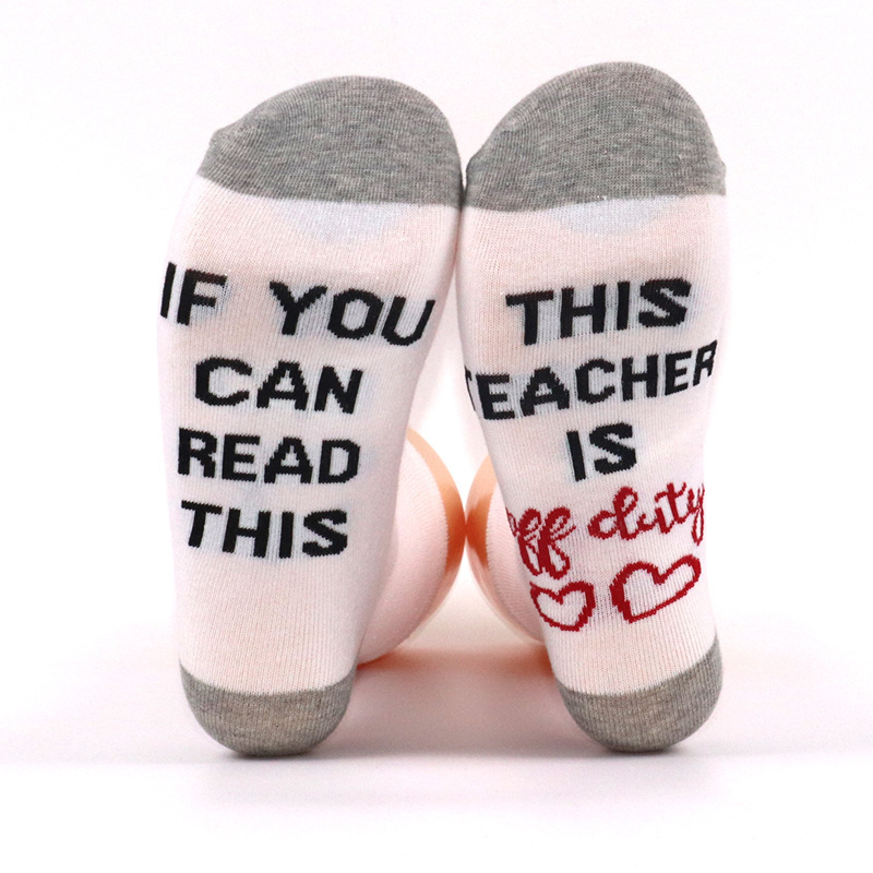 in stock IF YOU CAN READ THIS Jacquard socks cross-border explosions feet English letters in the tube cotton socks