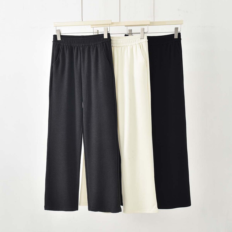 Wool mulberry silk wide-leg pants for women, elastic waistband, straight-leg style, soft and comfortable, perfect for autumn and winter Wool mulberry silk wide-leg pants for women, elastic waistband, straight-leg style, soft and comfortable, perfect for autumn and winter