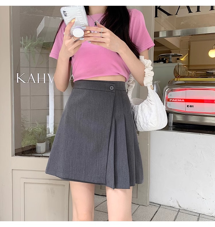 Chân váy bút chì nữ cạp cao dáng bất đối xứng ôm hông tôn dáng — đen chi tiết 6