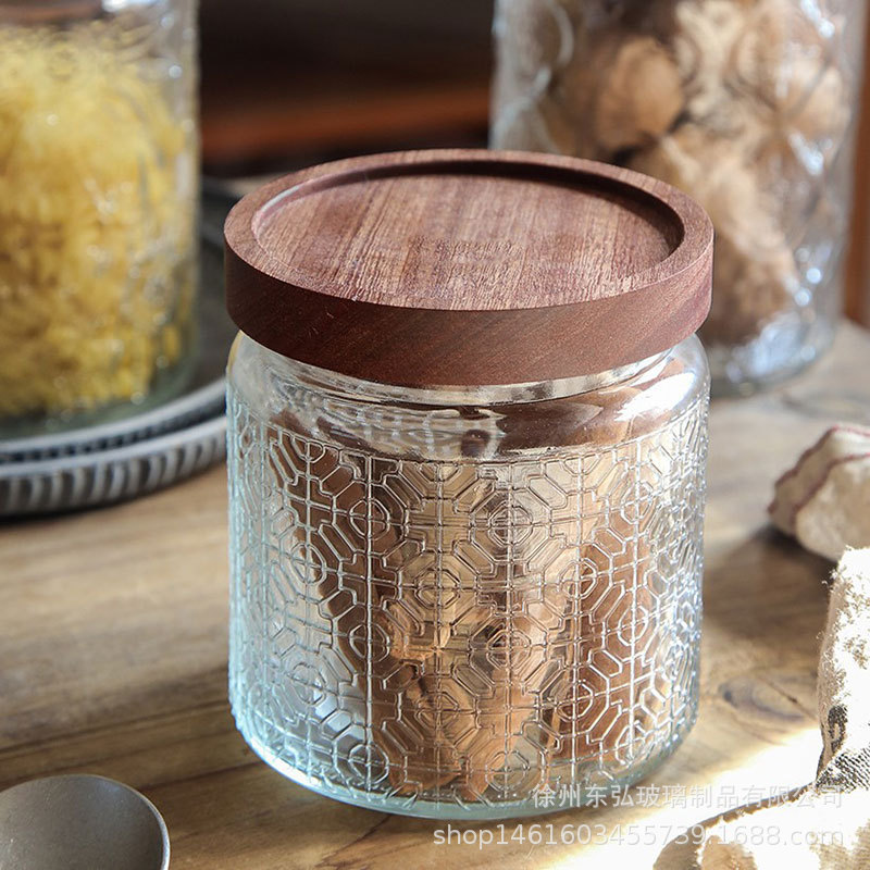 Frasco de almacenamiento retro apto para alimentos, frasco de almacenamiento para granos de café y zumos, frasco sellado, frasco de vidrio para té, transparente