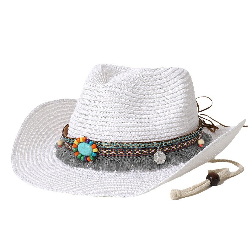 Damen Cowboyhut Im Ethno-stil Aus Jeansstoff Für Den Sommer_voghion.com
