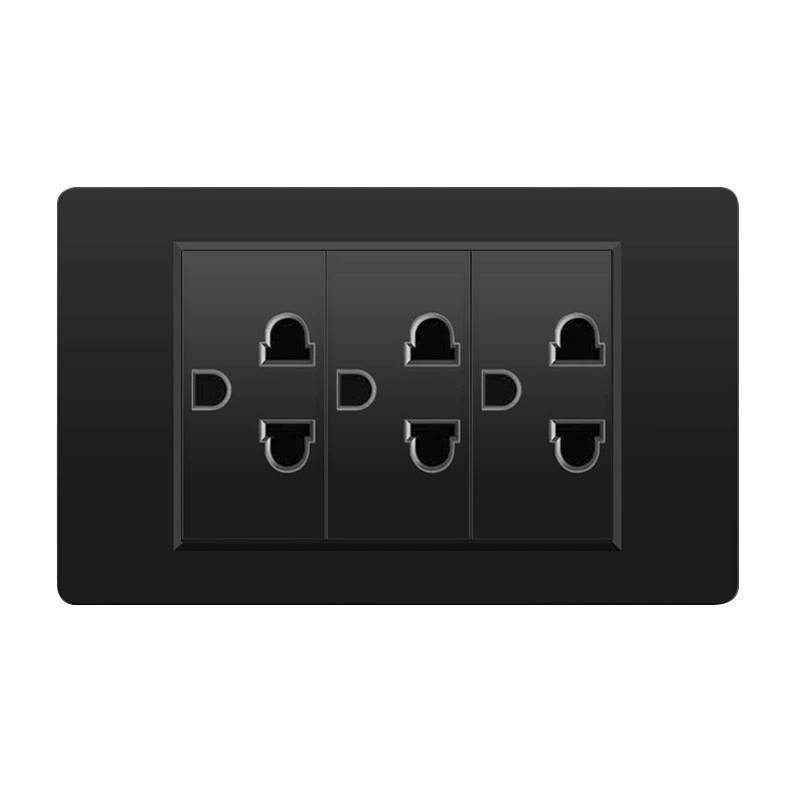 Черная настенная панельная розетка с 118 тип switch, тайваньская розетка с 20W type-C, шесть отверстий