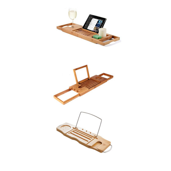 Bathtub Rack Export Hotel Hot-Selling Bamboo Bathtub Tray Bathroom Bath Retractable Non-Slip Bathtub Rack