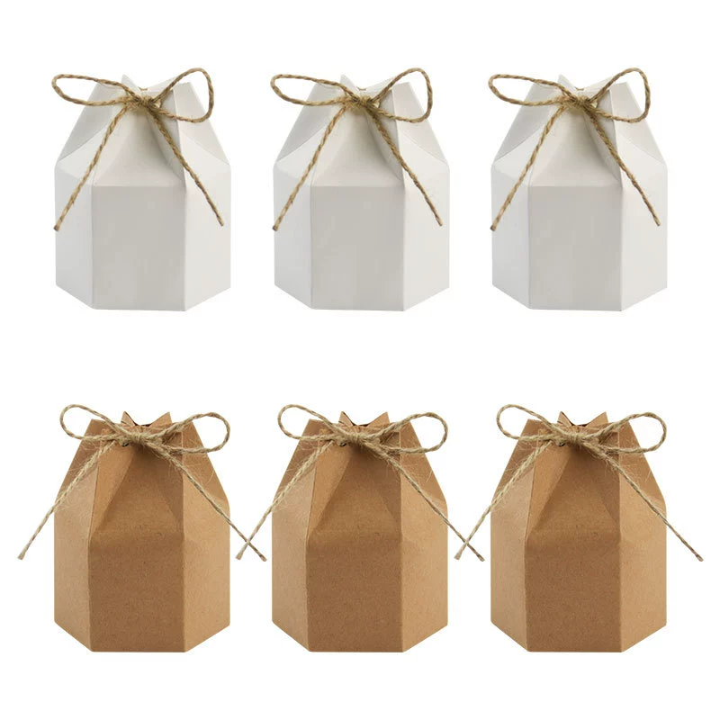 Европейский стиль, новая упаковочная коробка из крафт-бумаги, шестиугольная коробка для конфет из крафт-бумаги, монгольская бумажная коробка, подарочная коробка, готовая к продаже