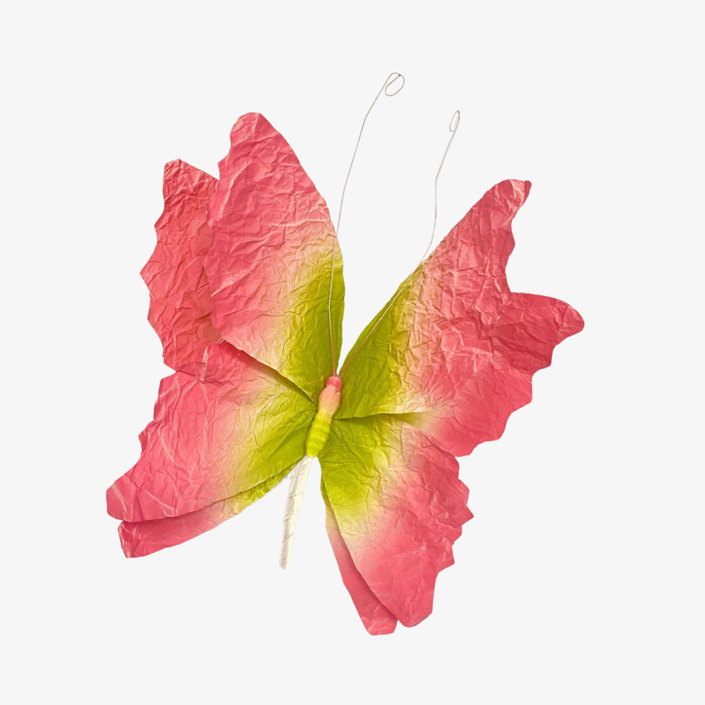 Arte de papel de simulación Decoración de flores de papel de mariposa Decoración de ventana de mariposa Decoración de escena de boda Flor falsa