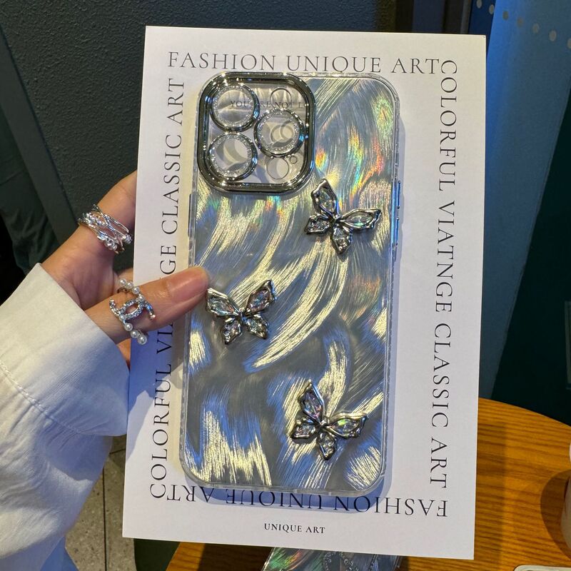 Feather Yarn Stereo Diamond Butterfly Suitable for Opporeno14/Reno14Pro Mobile Phone Case Cartoon Kt Cat Findx8