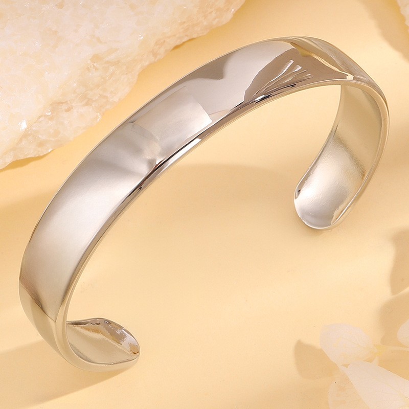 【142】Silver open mirror bracelet