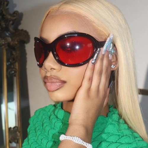  New Arrival Cross-Border Futuristic Oversized Sunglasses: Bold Y2K-Style European & American Design, Dramatic Trendsetter Shades Perfect for 