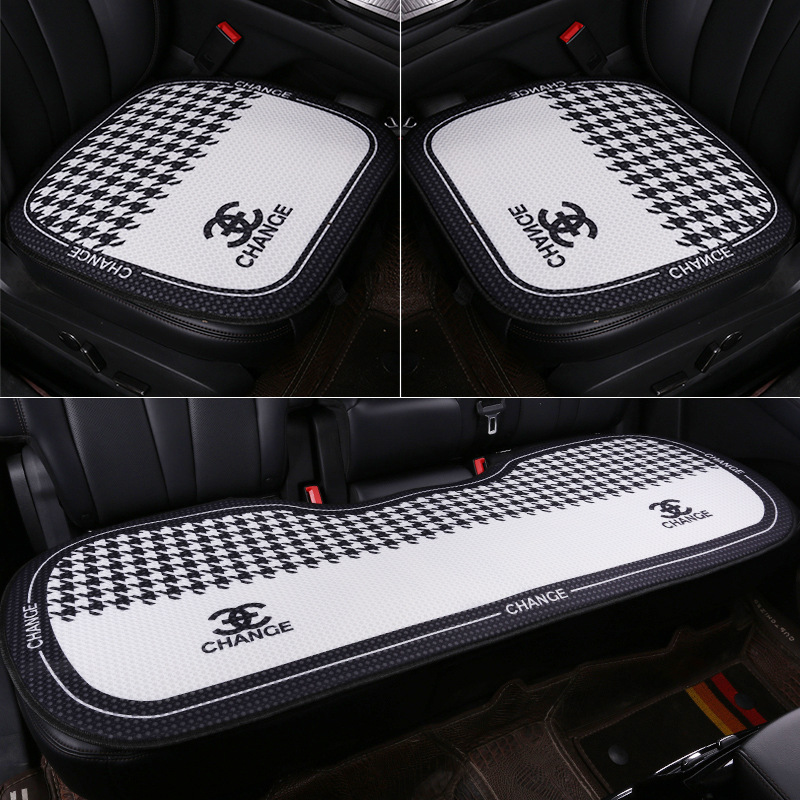 New Car Seat Cushion, Universal for All Seasons, Linen Seat Cushion, Half-Wrapped Waist-Cushion, Summer Cooling Pad, Non-Slip Breathable Seat Cushion Cover