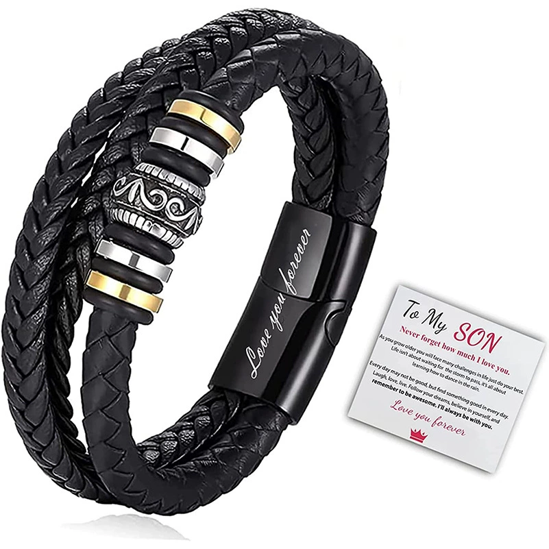 Star Cross Border Нержавеющая сталь Цвет Многослойный плетеный кожаный веревочный браслет мужской модный кожаный браслет с надписью Подарочный костюм