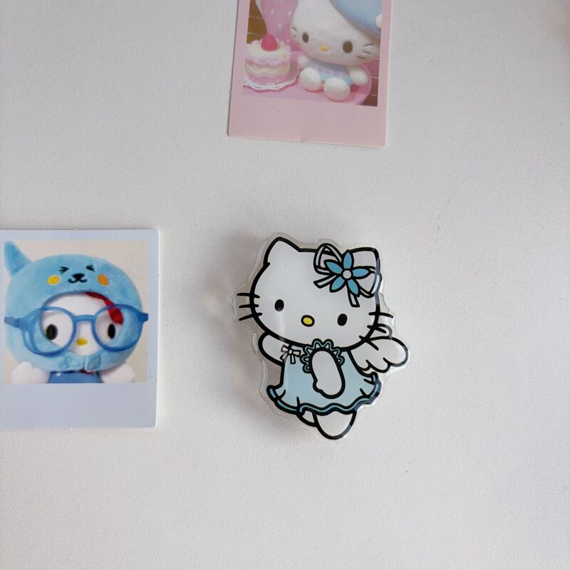 蓝色系天使翅膀kitty支架适用任何手机气囊3m粘贴式桌面懒人|undefined