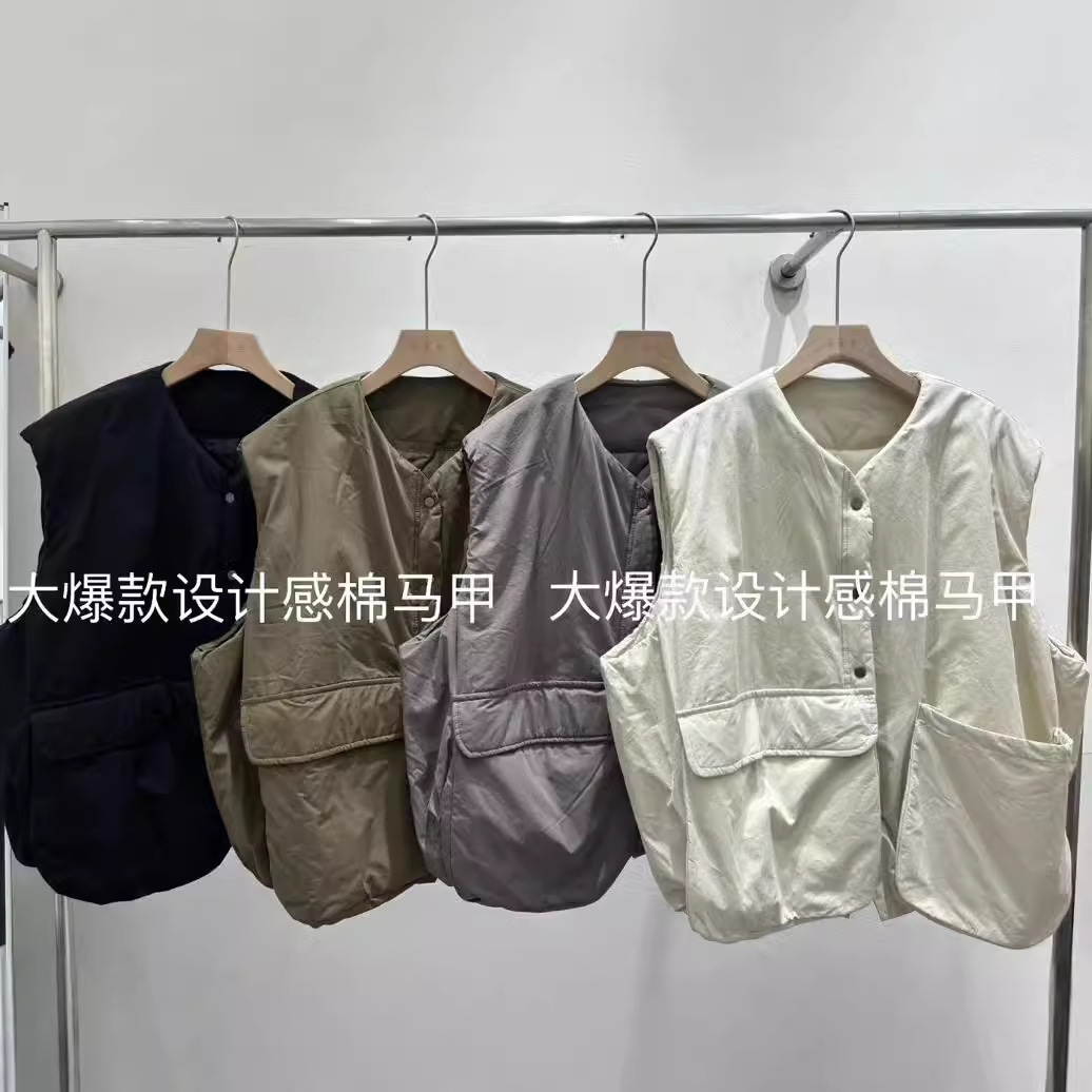 2026春季新款女马甲坎肩上衣休闲款宽松圆领舒适文艺风设计感开衫