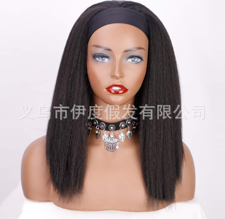 欧美假发女化纤高温丝hair冰丝发带头巾假发非洲玉米须长款批发|ru