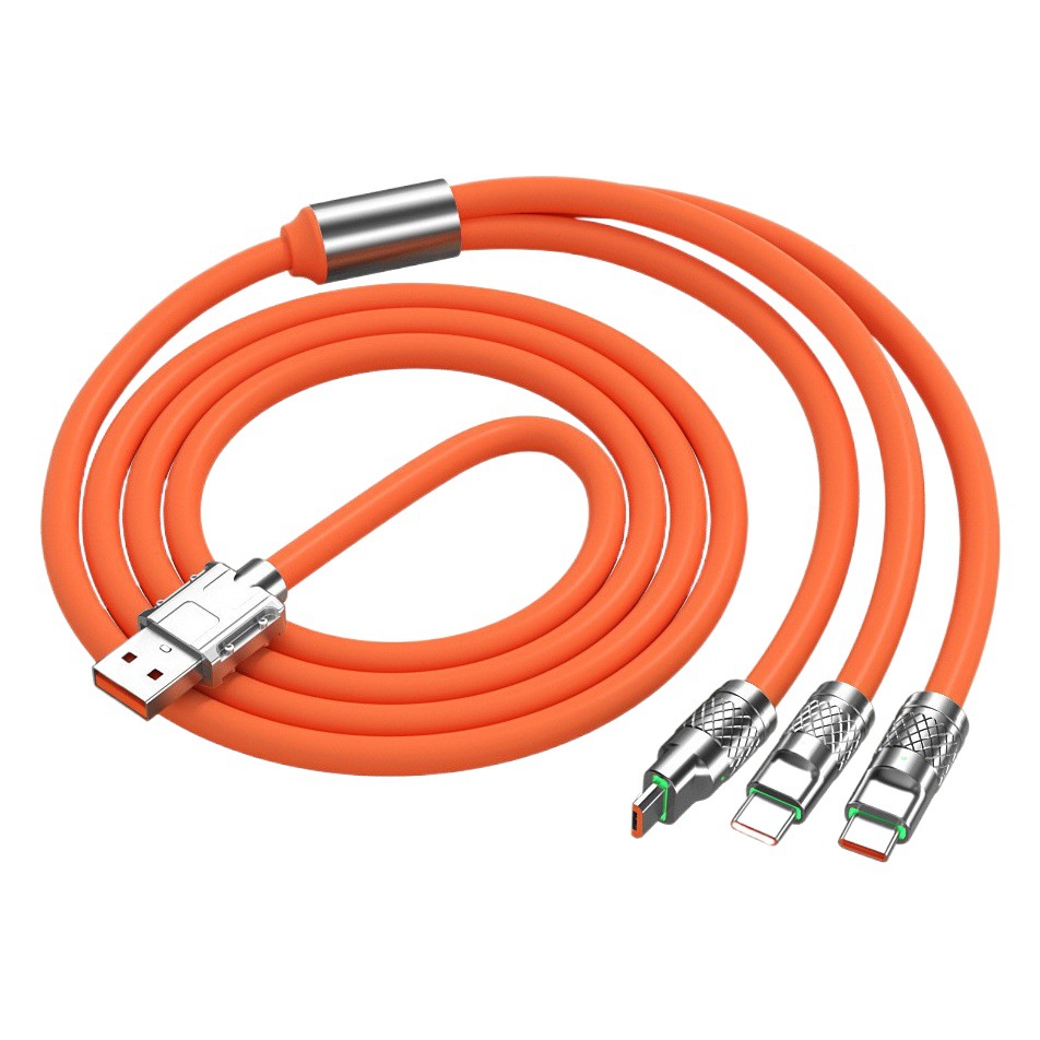 Cable de datos del cliente de la máquina tres en uno cable de carga un arrastre tres 120W cable friki de carga súper rápida adecuado para TYPE-C