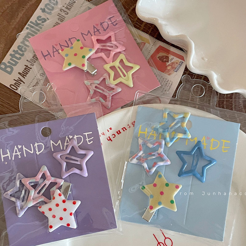 Dopamine Girl Star Hairpin Cute Wave Point Bangs Hairpin Hairpin Mini BB Hairpin Hair Accessories Dopamine Girl Star Hairpin Cute Wave Point Bangs Hairpin Hairpin Mini BB Hairpin Hair Accessories