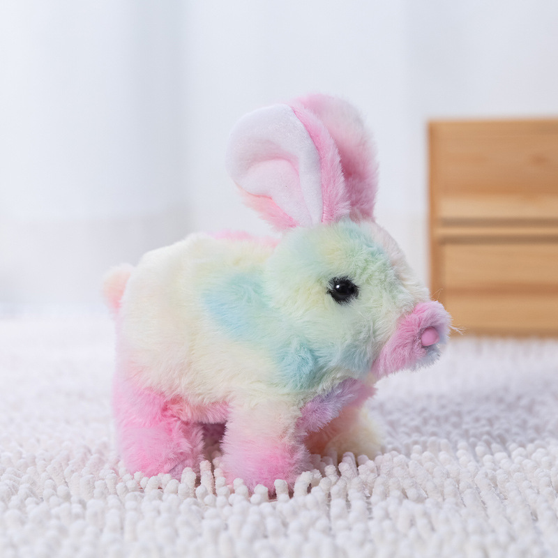 Conejo Blanco de Peluche Eléctrico de Plástico Interactivo