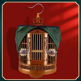 鸟笼子大号贵州画眉笼竹子大全套配件圆笼鹩哥八哥鸟笼子竹制批发