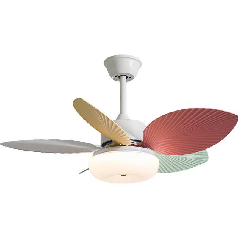 Luces de ventilador de dormitorio de viento crema de espectro completo para niños y niñas dibujos animados silenciosos dormitorio para niños protección de ojos luz de color L335