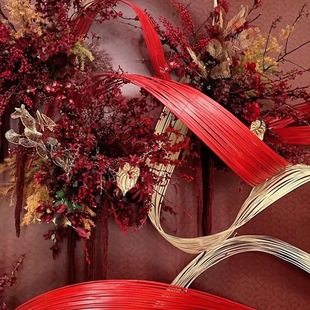 Red Bamboo Raft Bamboo Weaving Bamboo Strips Bamboo Pieces Props Outdoor Bamboo Art Floral Landscaping Decoration Bamboo Strips Long Bamboo Green