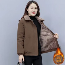 加绒外套女冬季新款中年妈妈派克服女士衣爆款加厚时尚秋冬风衣女