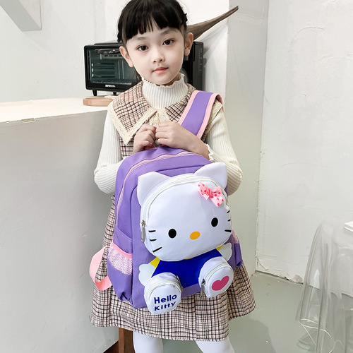 2023幼儿园书包蜘蛛侠双肩包跨境卡通kitty猫背包外贸一年级书包