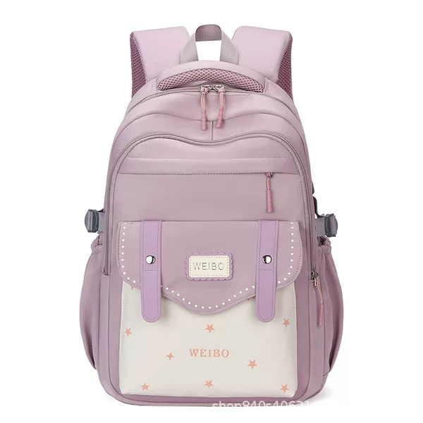 New schoolbag female primary school Grade 3 to grade 6 junior high school schoolbag female Korean style fresh large capacity contrast color backpack