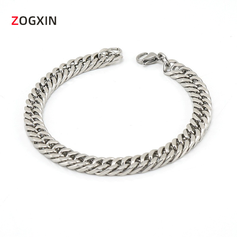 European and American stainless steel fashion Men's bracelet punk domineering titanium steel Cuban chain personality HIPHOP Bracelet Men