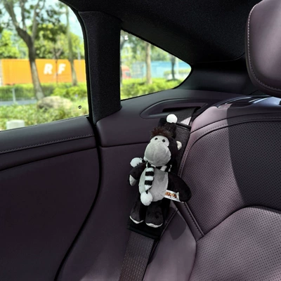 Zootopia Spring Series Nick Judy Car Seat Belt Shoulder Cover Stuffed Doll Anti-Stranglehold Decoration (Seat belt shoulder pad) - plush-shoulder-pads-black-orangutan-black-and-white-scarf-black-hat