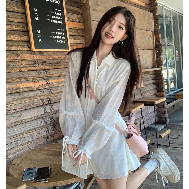 Designed Casual Matchinging Set 2025 New Autumn and Winter Waist-Cinching Long-Sleeved Shirt Dress Wide-Leg Shorts Designed Casual Matchinging Set 2025 New Autumn and Winter Waist-Cinching Long-Sleeved Shirt Dress Wide-Leg Shorts