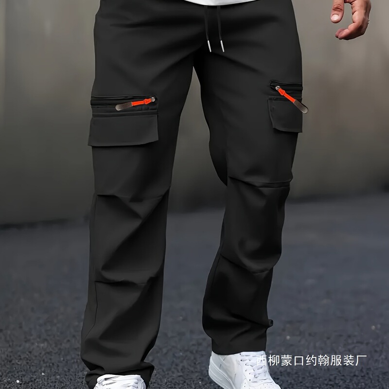 Cross-Border Men's Pants Spring and Autumn Trendy Brand Loose American Casual Cargo Pants Jogger Pants