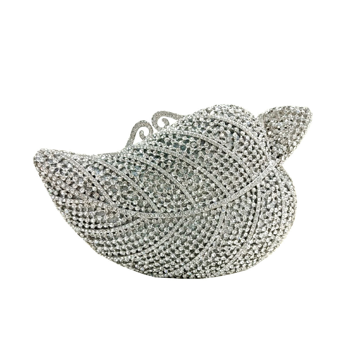 Túi clutch nữ đính đá hình chiếc lá hộp kim loại cứng dự tiệc — ngọc lục bảo, Tùy chỉnh các màu khác chi tiết 3