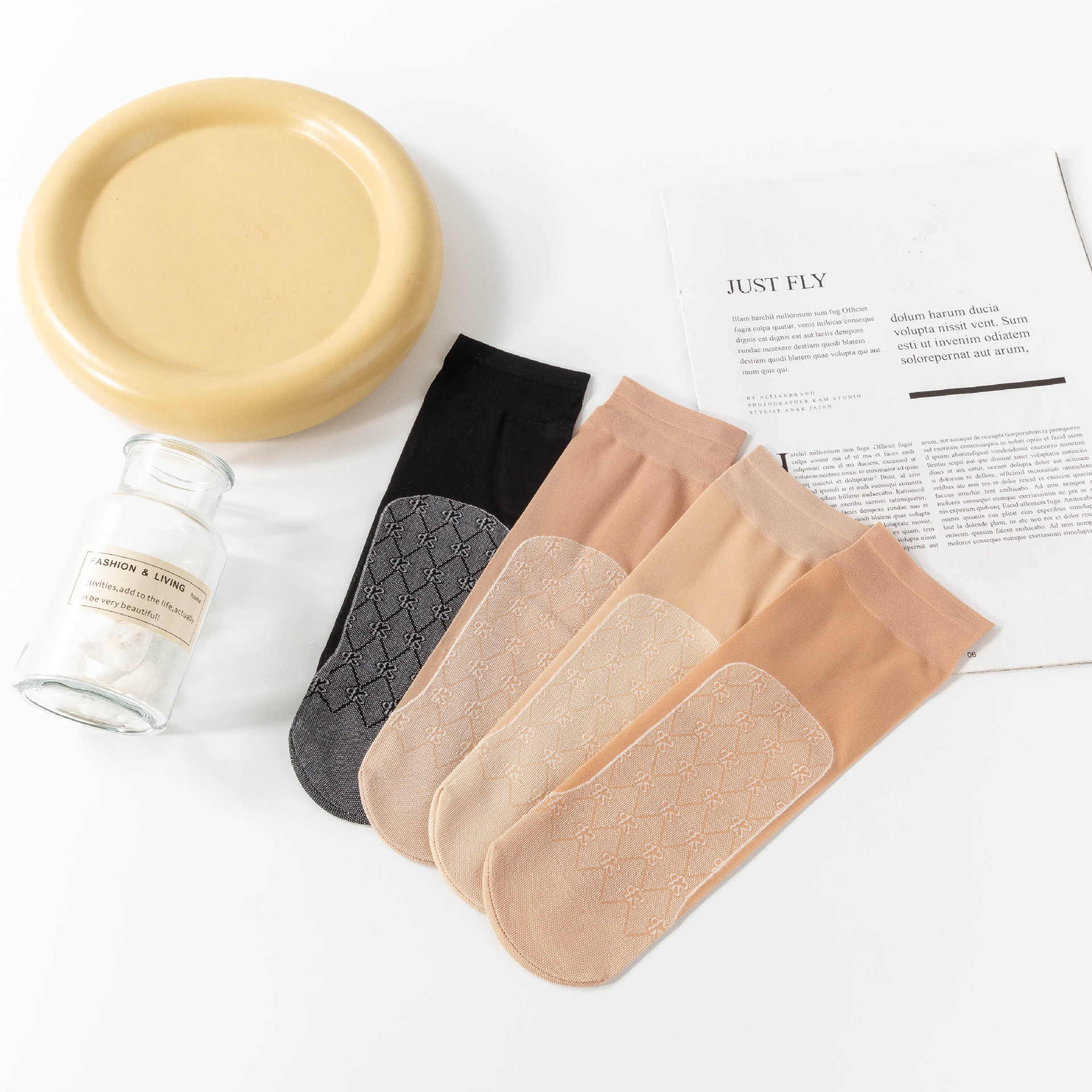 Rose essence steel stockings loose short stockings comfortable foot-free cotton bottom steel stockings ladies durable stockings