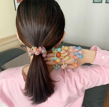 2021時尚珠珠花朵發繩少女可愛發飾女童扎頭皮筋韓國頭飾頭繩發圈