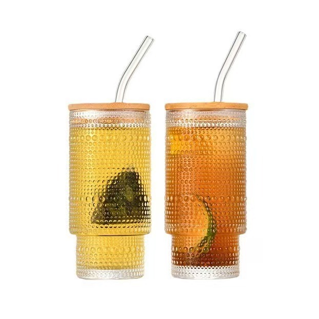 Amazon 11oz con tapa roscada copas de vidrio plegables cerveza jugo de café whisky taza de bebida doméstica