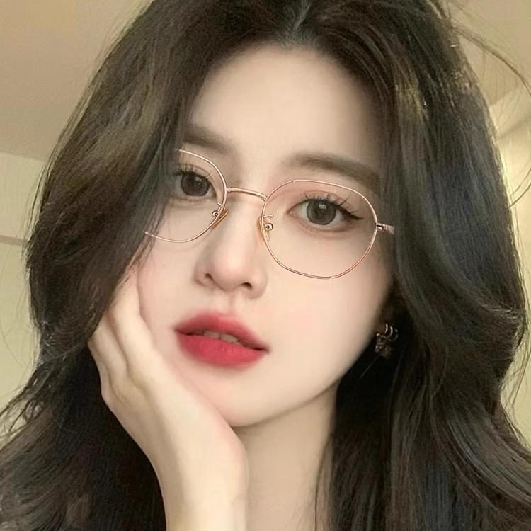 超輕寬邊小框多邊形近視眼鏡框女防藍光丹陽平光眼鏡架批發81217
