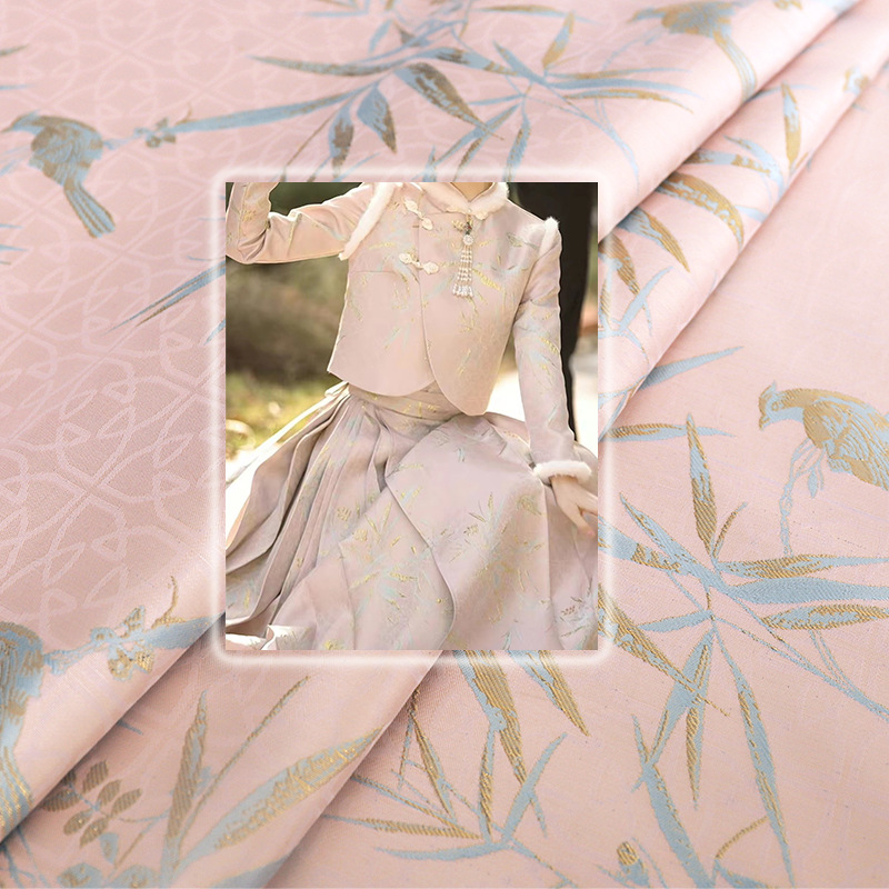 织金提花汉服服装面料织锦缎汉服马甲时装童装仿宋锦旗袍提花布料