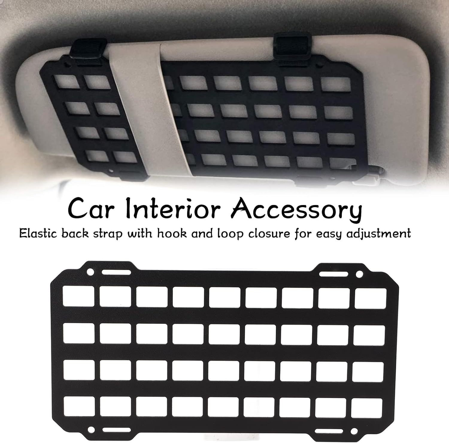 Sun Visor Tactical Hanging Board, Sunshade Board, Off-Road Vehicle Multifunctional Molle Storage Board, Interior Modification Hanging Accessories