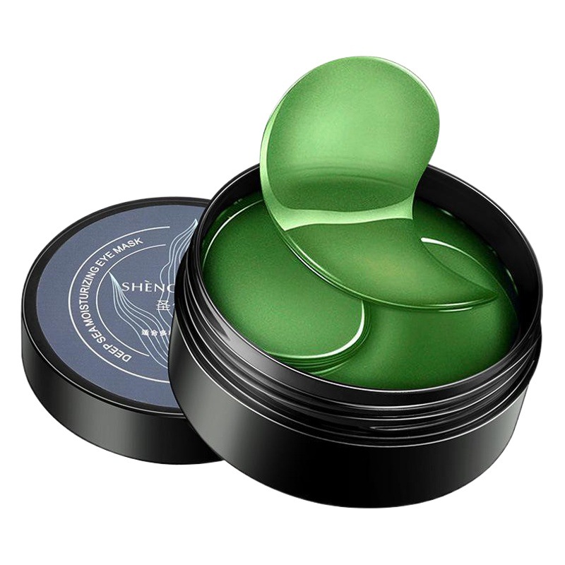 Green Seaweed Eye Mask, Gold Eye Mask, Fading Dark Circles, Eye Bags, Eye Lines, Moisturizing and Replenishing Gel Eye Patch, 60 Pieces