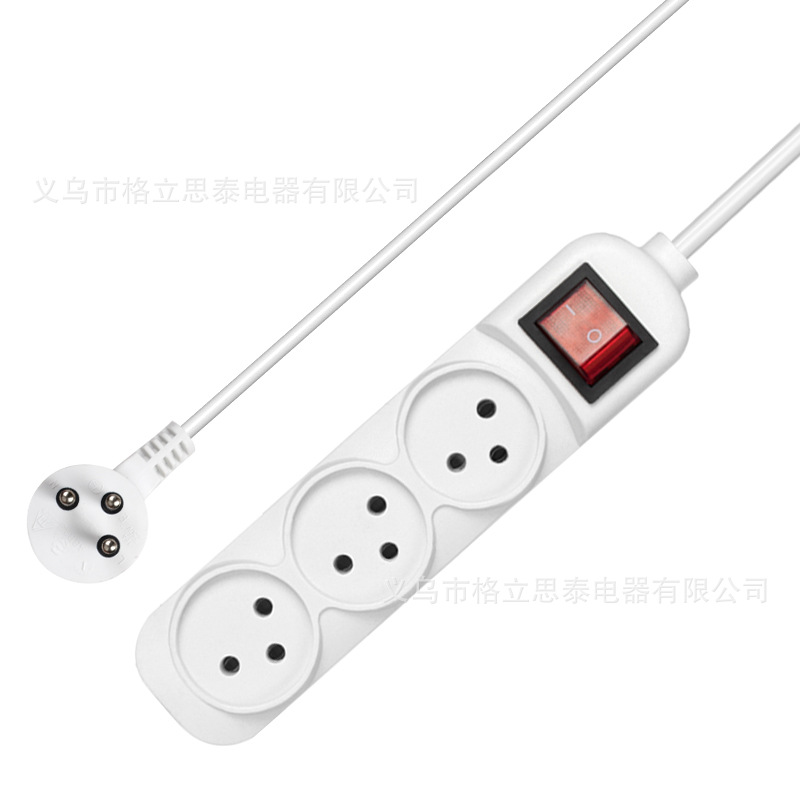 Gelistar以色列跨境专供插排排插3插孔带开关插线板外贸电源插座