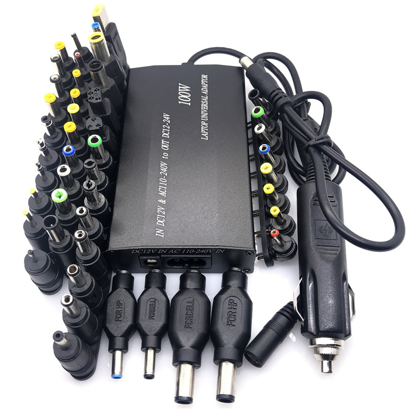 Laptop power adapter 12-24v adjustable car home charger USB5V power supply 100W