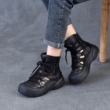 以一 Martens, летние кожаные ретро дышащие короткие сапоги, воловья кожа, мягкая подошва