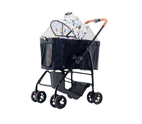 Lightweight folding pet stroller, cat and dog bag, detachable cage, small pet stroller, portable pet sleeping basket