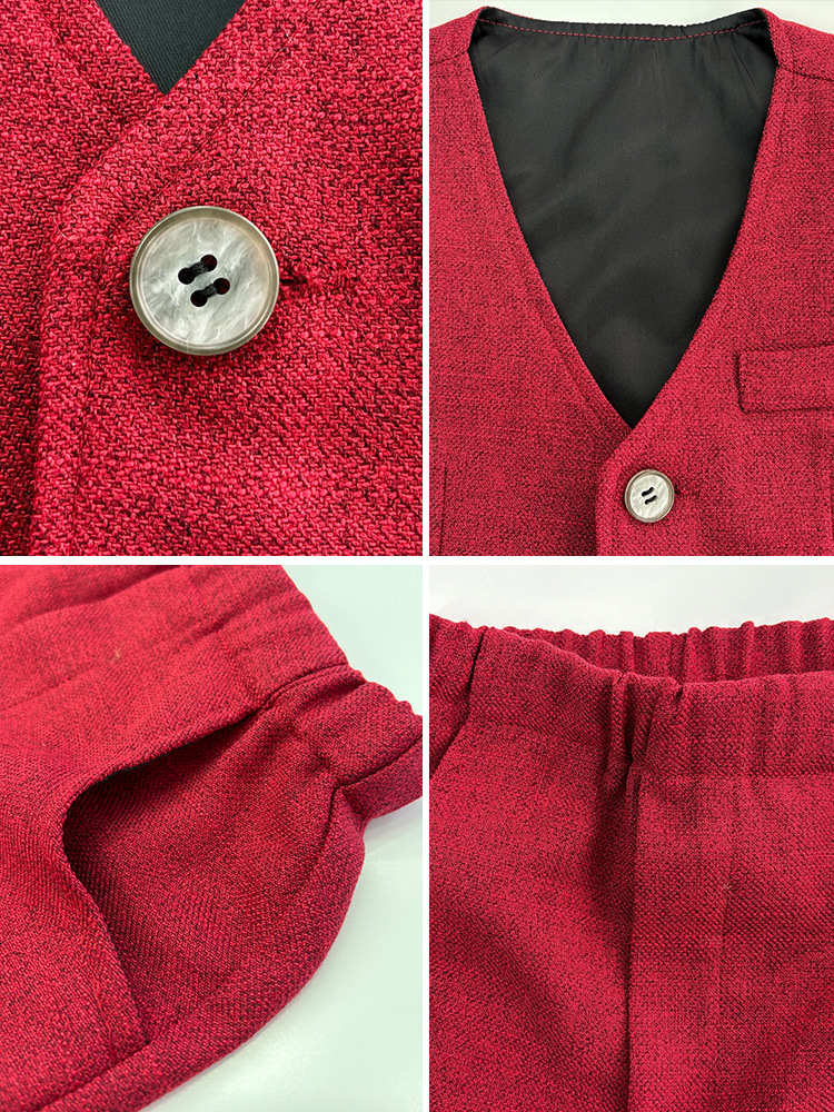 [Liquidación] Conjunto de chaleco para niños, ropa formal para el primer cumpleaños del bebé, traje de esmoquin para niños.