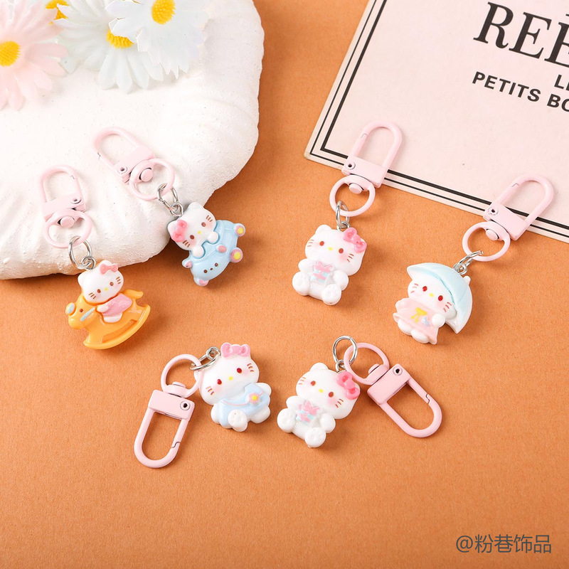 Versatile Pink Kitten Keychain, Cute Cartoon Girly Sweet Pendant, Couple and Best Friend Accessory Gift