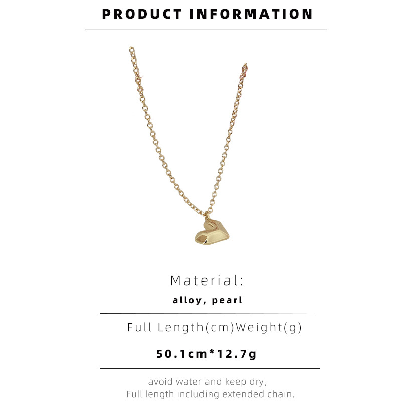 Fashion Heart Shape Alloy Pearl Plating Necklace