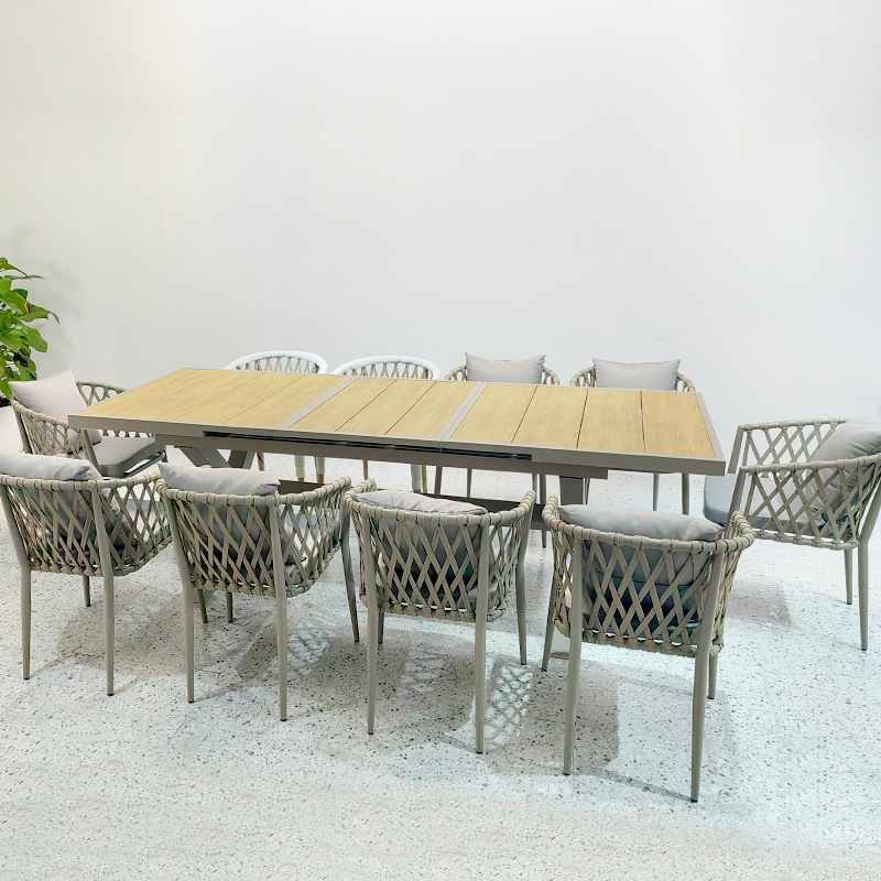 Stretchable Retractable Tables and Chairs for Home Use, Outdoor Tables and Chairs for Courtyards, Gardens, Open-Air Spaces, All-Aluminum Alloy Rock Slab Plastic Wood Tables for Commercial Use Stretchable Retractable Tables and Chairs for Home Use, Outdoor Tables and Chairs for Courtyards, Gardens, Open-Air Spaces, All-Aluminum Alloy Rock Slab Plastic Wood Tables for Commercial Use